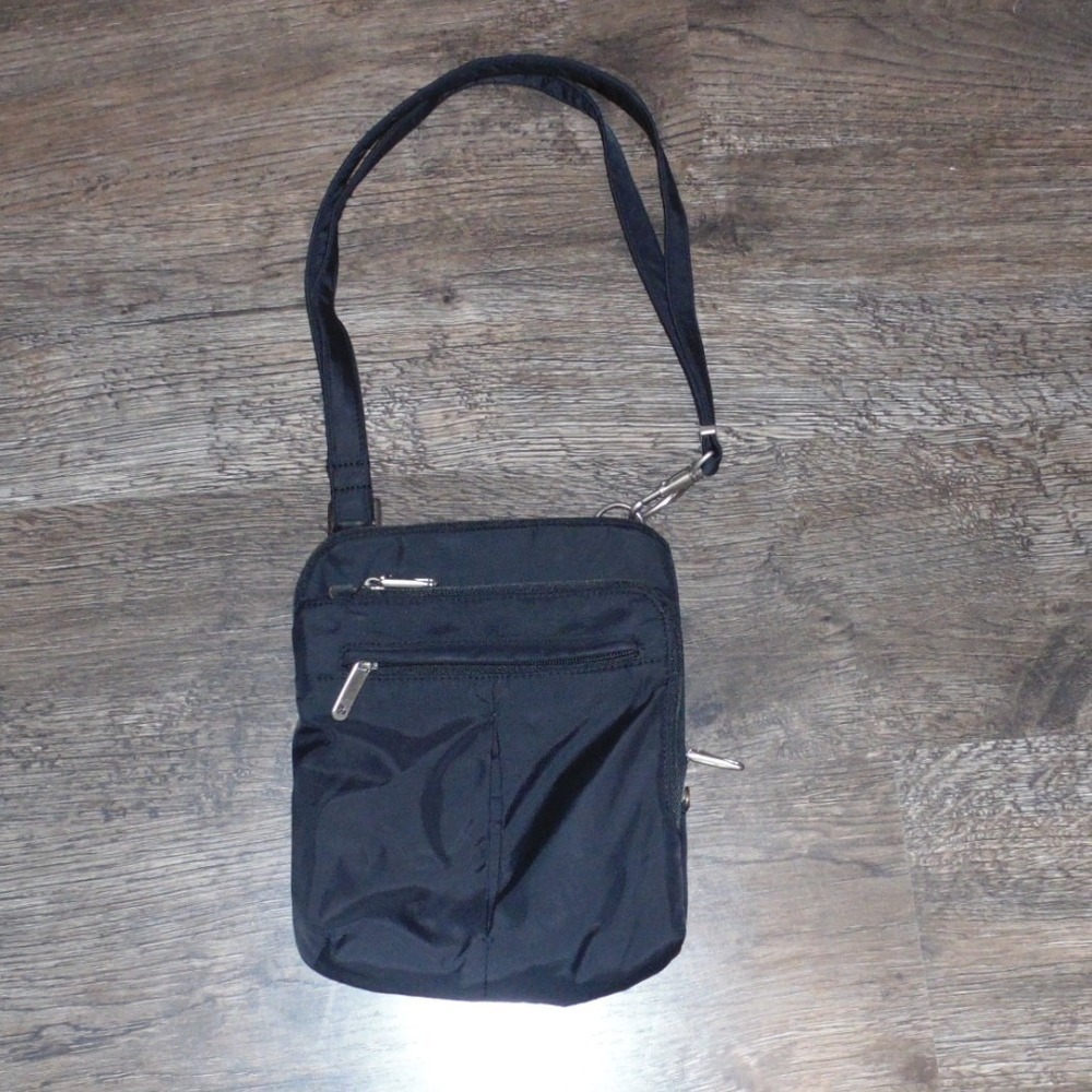 Travelon Crossbody Bag Unisex Small Black Good Anti-Theft Nylon Travel Purse